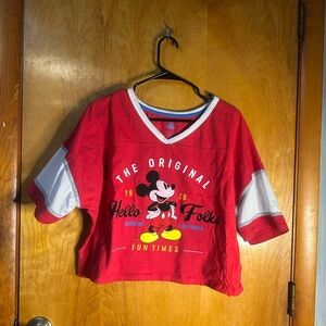 Disney Women’s Red Mickey Mouse Crop Top